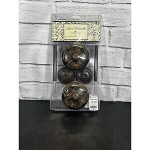 CURTAIN/DRAPERY/SCARF Holdback Pair Posts Guided Walnut Luxe Versailles NIP